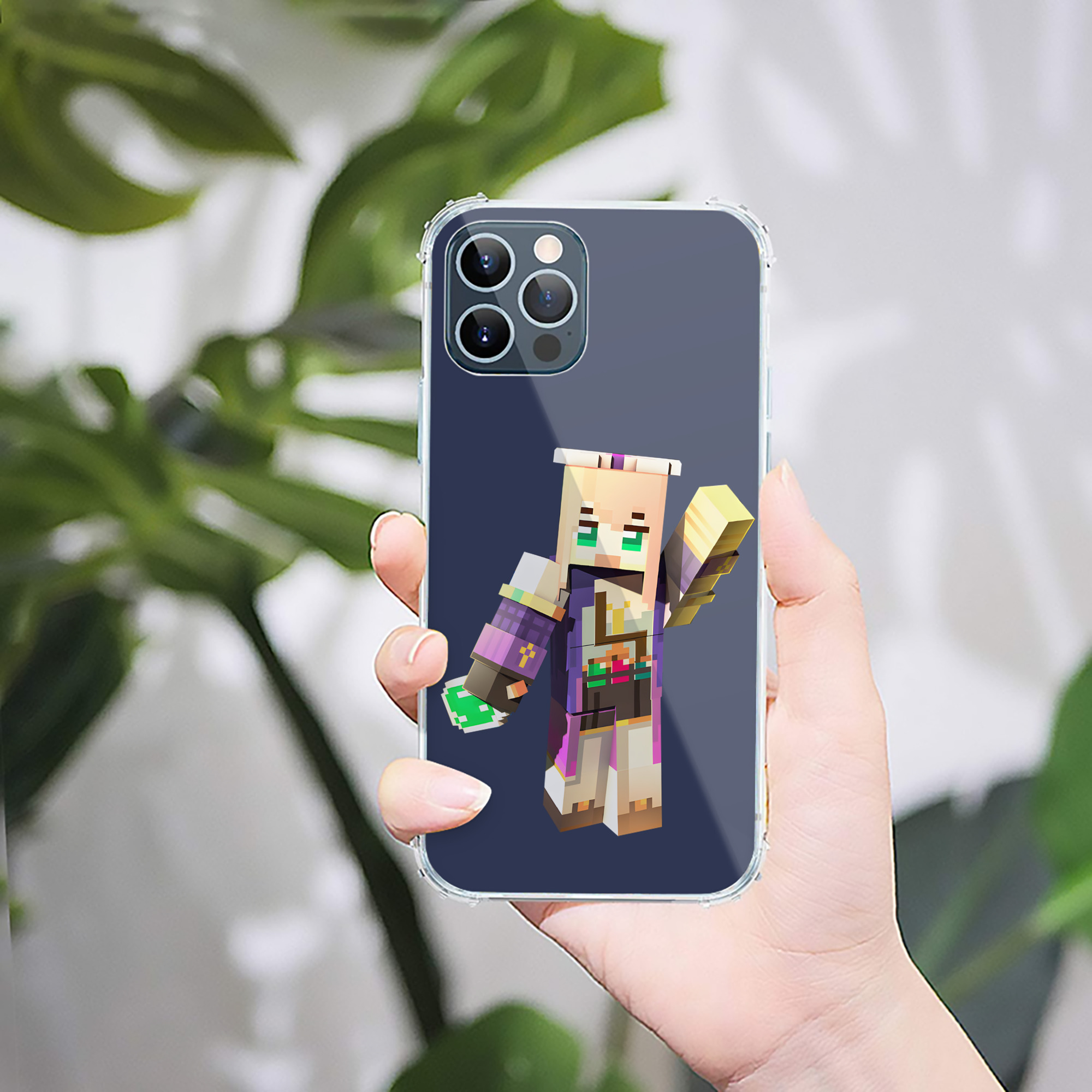 （画像用） マインクラフト ブロックの世界 Minecraft MC Block world 【iPhone 12シリーズ対応】透明スマホケース（クリアソフトケース）
